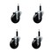 Service Caster 3.5'' SS Hard Rubber Wheel Swivel 3/4'' Expanding Stem Caster Set, 4PK SCC-SSEX20S3514-HRS-34-4 - alternate 1